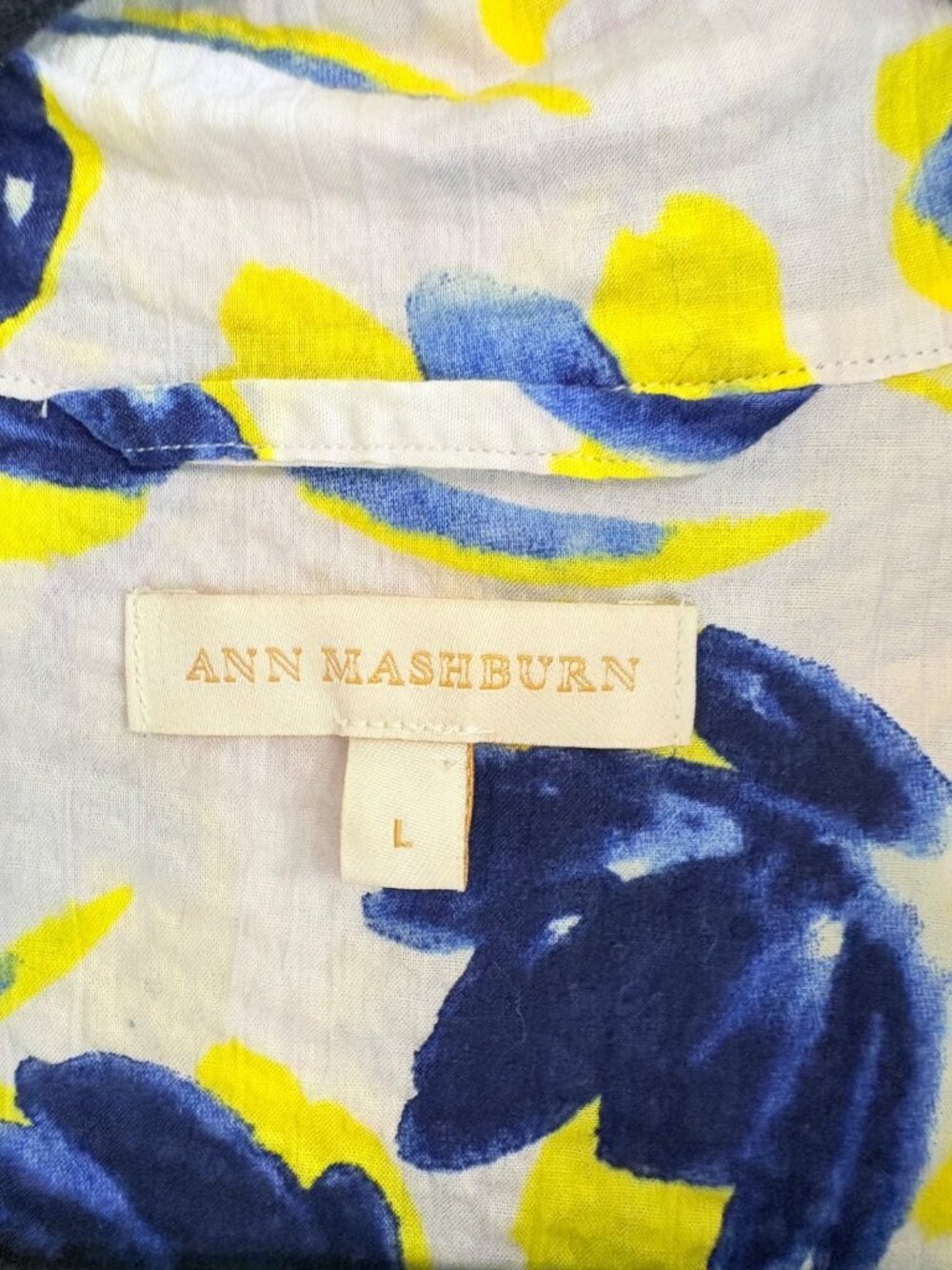 Ann Mashburn Sz L Annette Shirt Dress Floral Seersucker - Picture 5 of 16